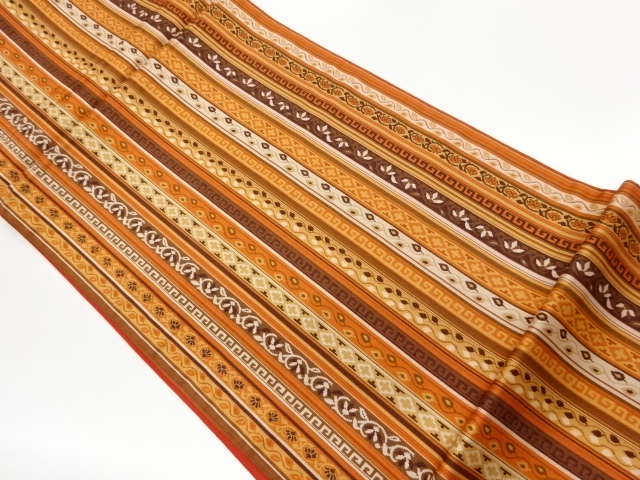 JAPANESE FUKURO OBI / WOVEN FLOWER & RHOMBUS
